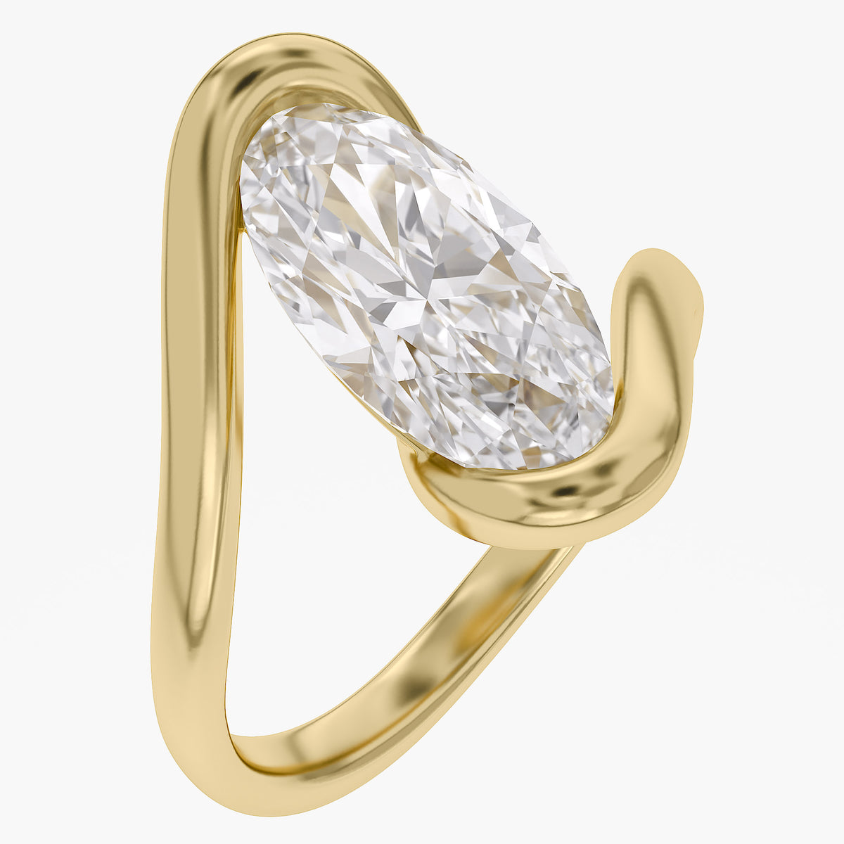 3.00 CTW Oval Lab Grown Diamond Swirl Bypass Ring