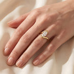3.00 CTW Oval Lab Grown Diamond Swirl Bypass Ring