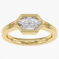 1.00 CTW Hexagon Lab Grown Diamond Bezel Set Solitaire Ring