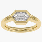1.00 CTW Hexagon Lab Grown Diamond Bezel Set Solitaire Ring