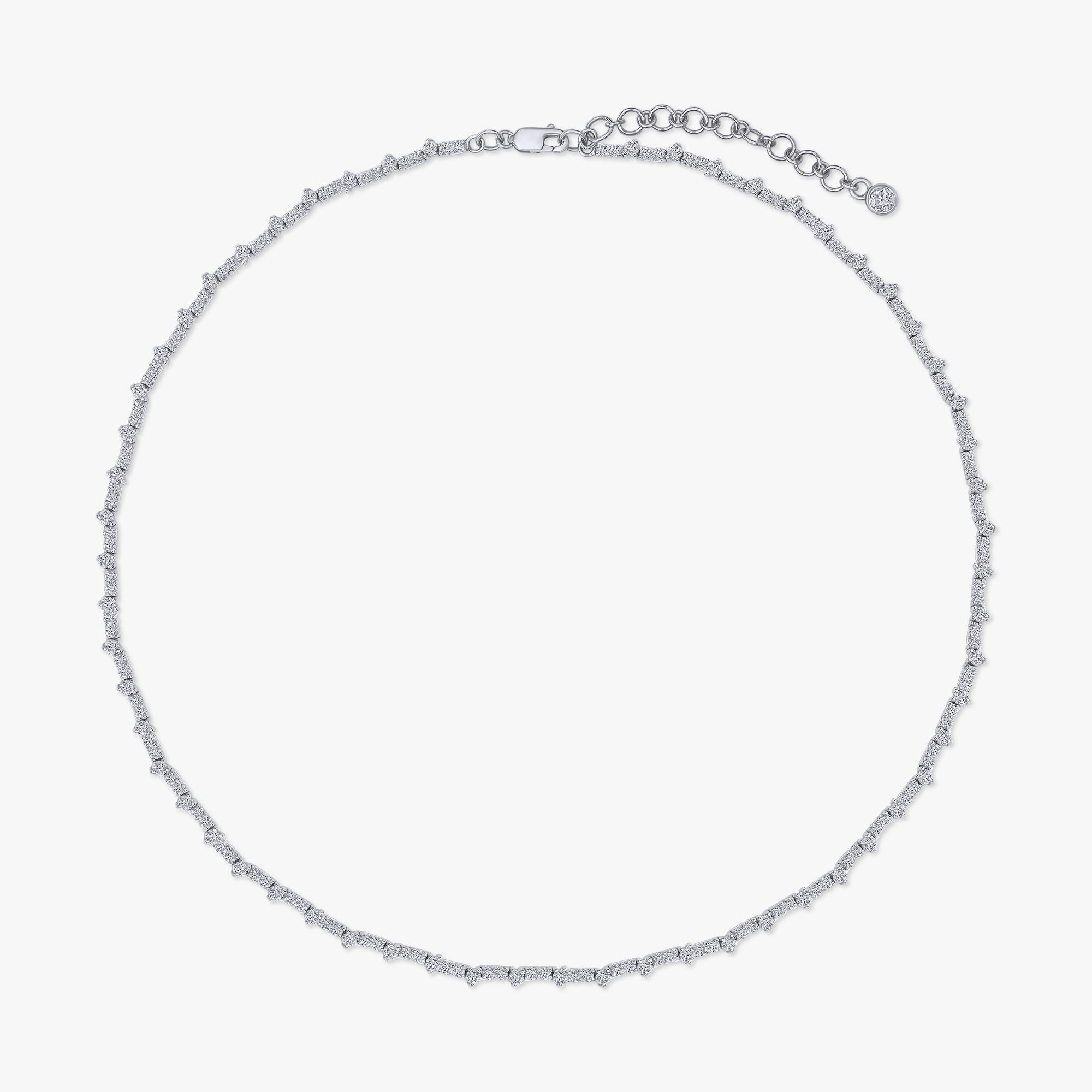 4.20 Carat Round Cut Lab Grown Diamond Teniss Link Necklace