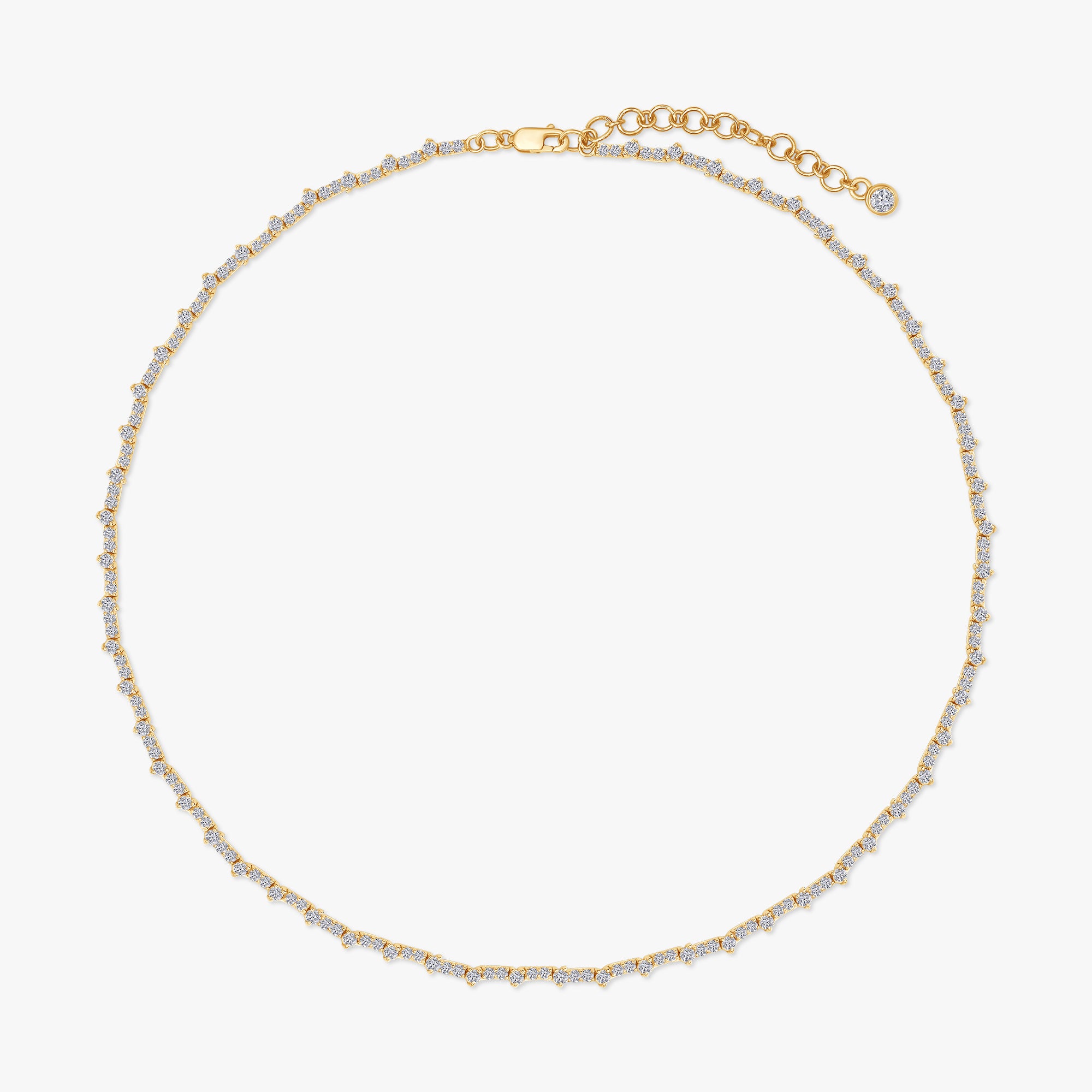 4.20 Carat Round Cut Lab Grown Diamond Teniss Link Necklace