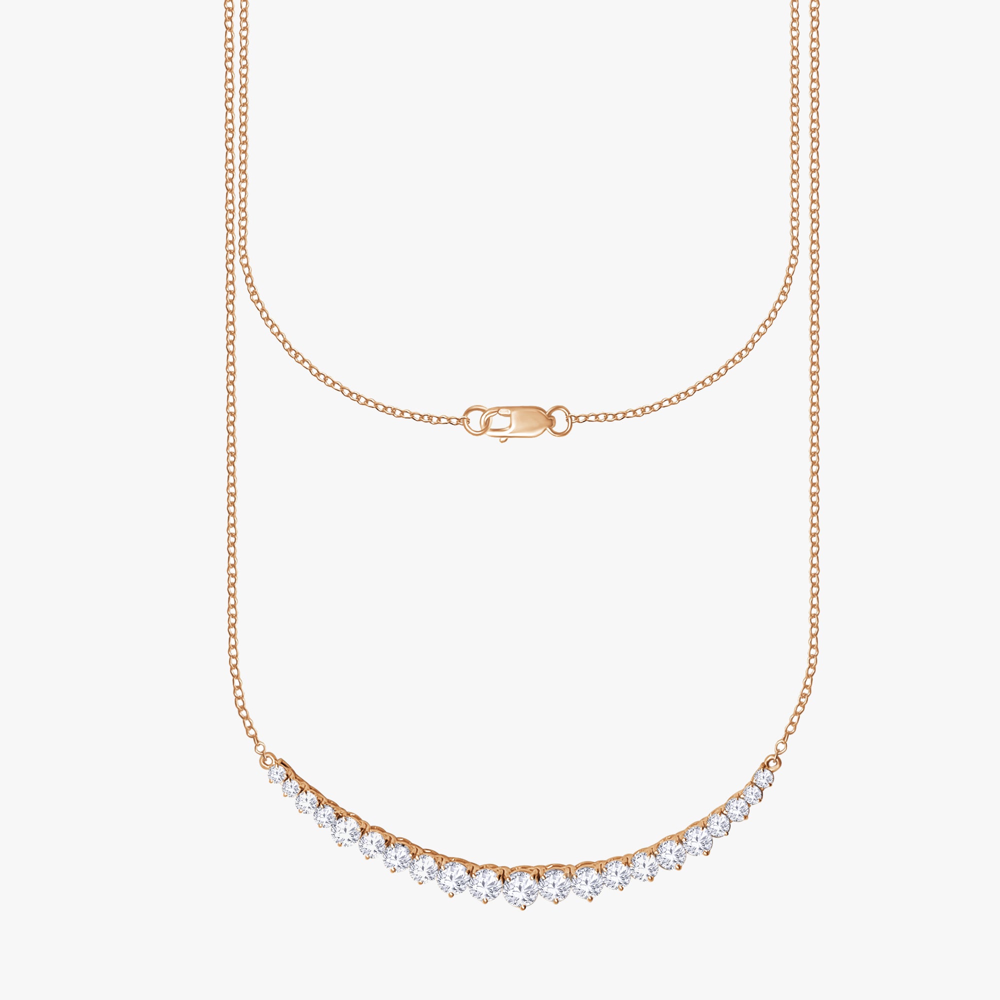 2.00 Carat Round Cut Lab Grown Diamond Tennis Necklace