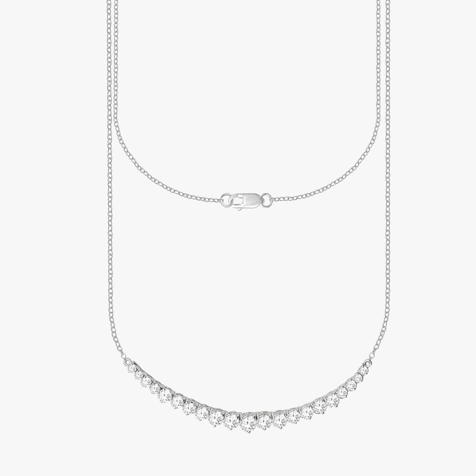 2.00 Carat Round Cut Lab Grown Diamond Tennis Necklace