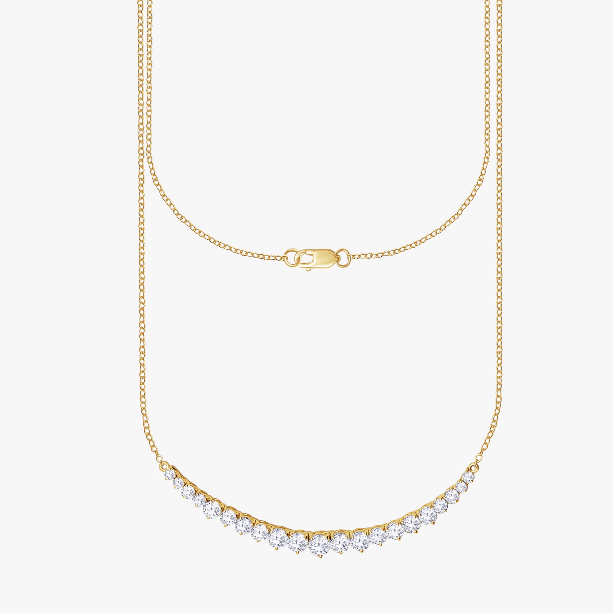 2.00 Carat Round Cut Lab Grown Diamond Tennis Necklace