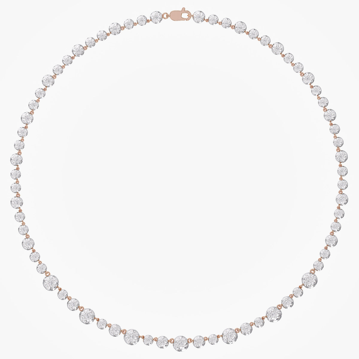 9.31 TCW Round Cut Lab Grown Diamond Tennis Necklace