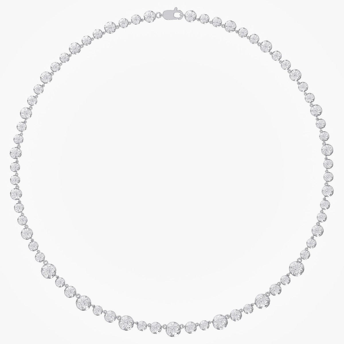 9.31 TCW Round Cut Lab Grown Diamond Tennis Necklace