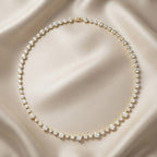 9.31 TCW Round Cut Lab Grown Diamond Tennis Necklace