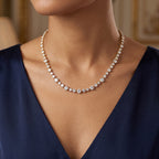 9.31 TCW Round Cut Lab Grown Diamond Tennis Necklace
