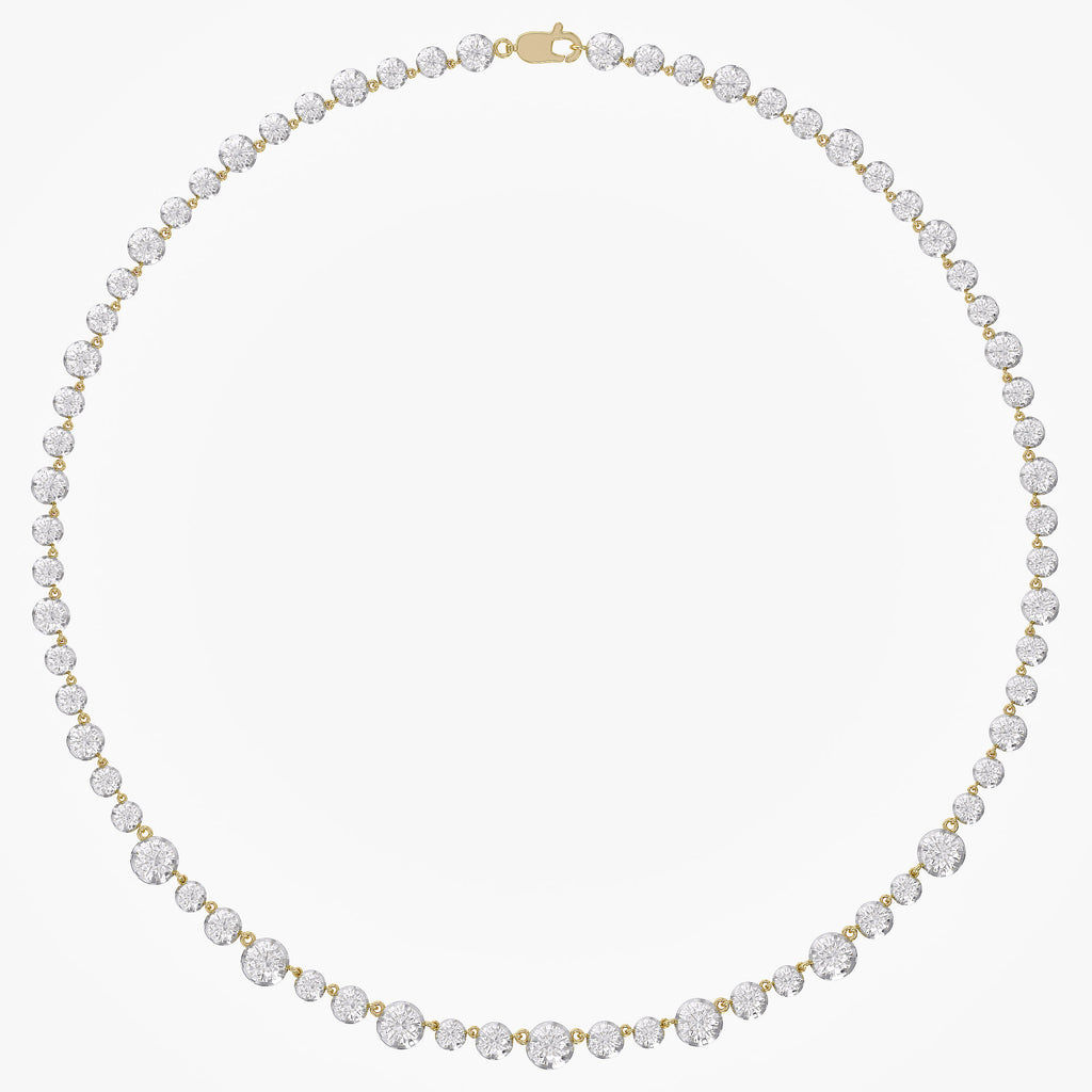 10.25 Carat Round Cut Lab Grown Diamond Tennis Necklace
