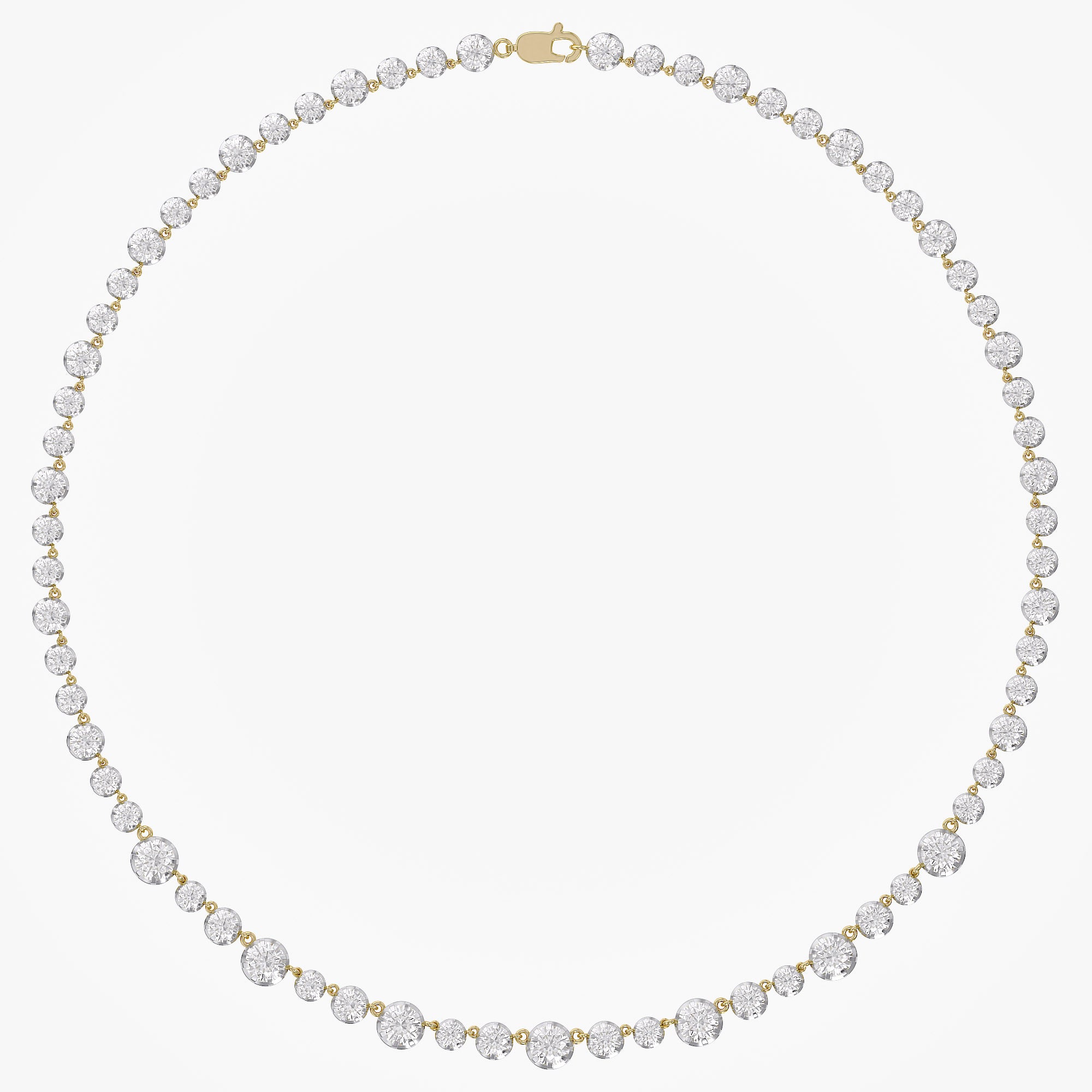 10.25 Carat Round Cut Lab Grown Diamond Tennis Necklace
