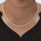 16.50 Carat Pear and Round Lab Grown Diamond Tennis Necklace