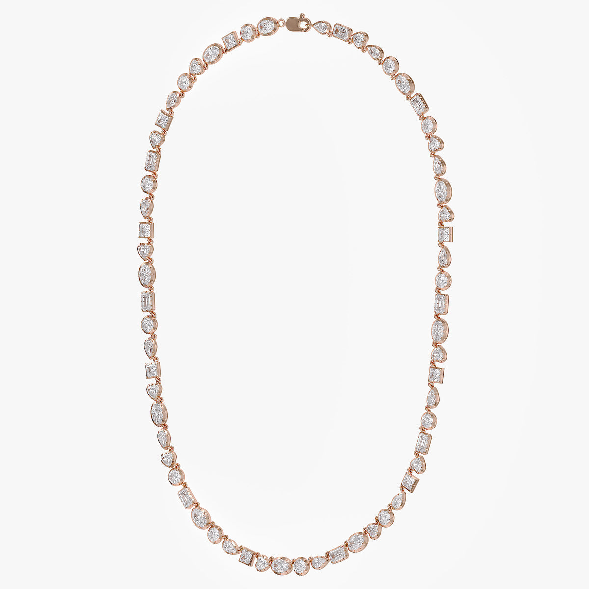 16.30 Carat Multishape Lab Grown Diamond Tennis Necklace