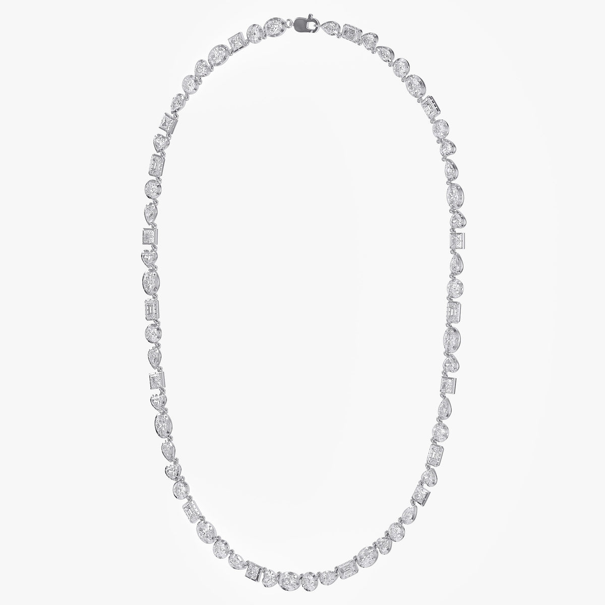 16.30 Carat Multishape Lab Grown Diamond Tennis Necklace