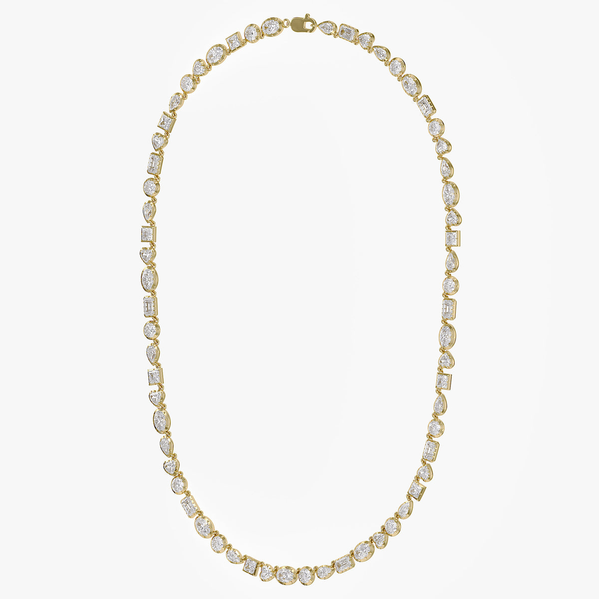 16.30 Carat Multishape Lab Grown Diamond Tennis Necklace
