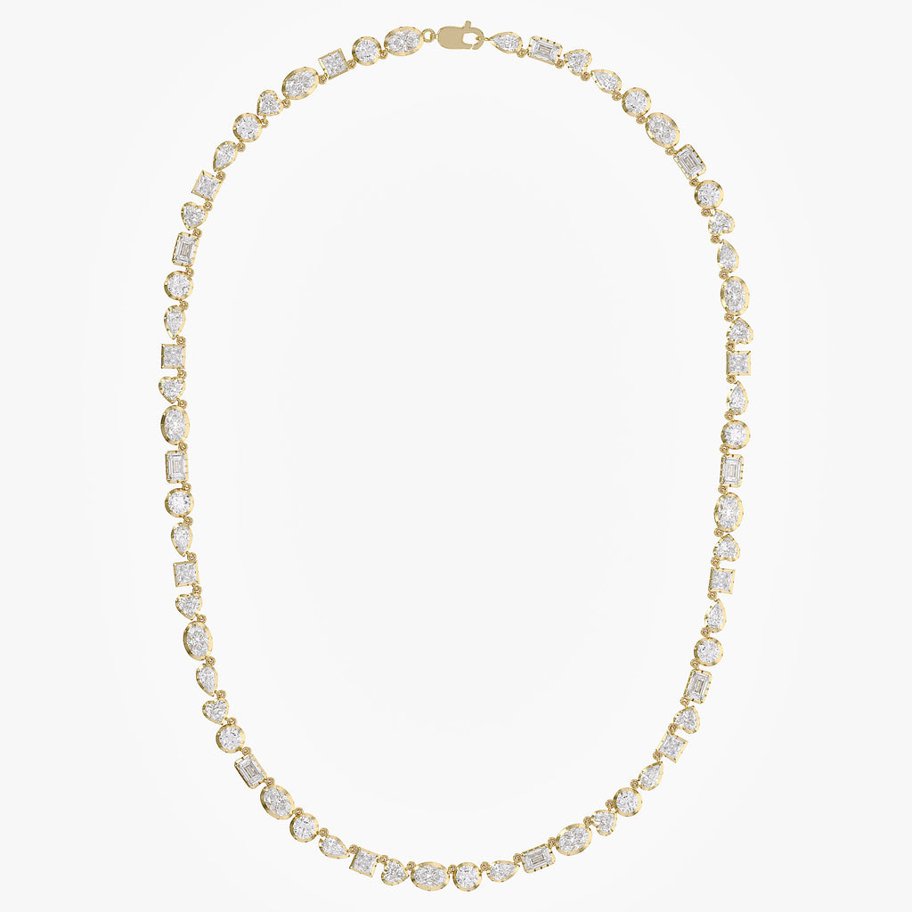 16.30 Carat Multishape Lab Grown Diamond Tennis Necklace