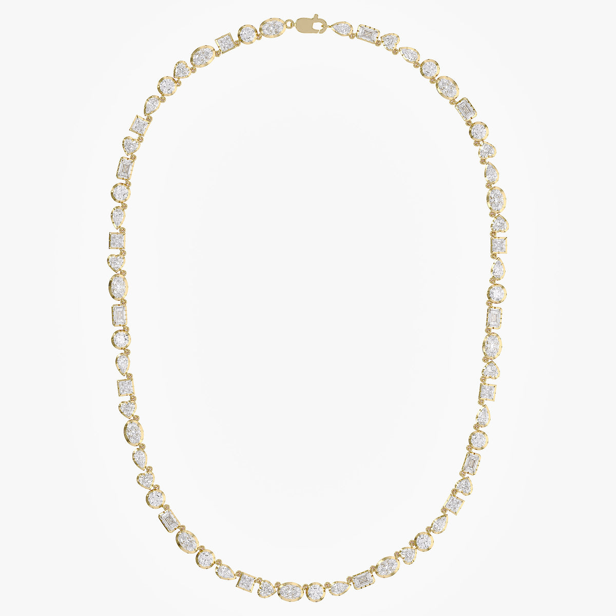16.30 Carat Multishape Lab Grown Diamond Tennis Necklace