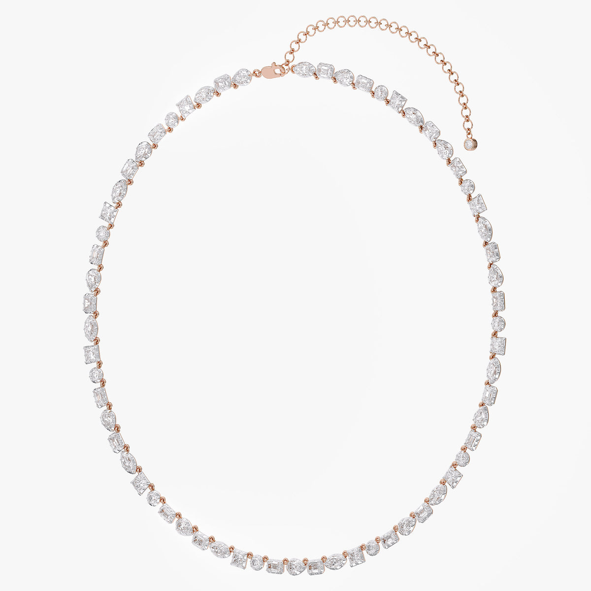 11.00 Carat Multishape Lab Grown Diamond Tennis Necklace
