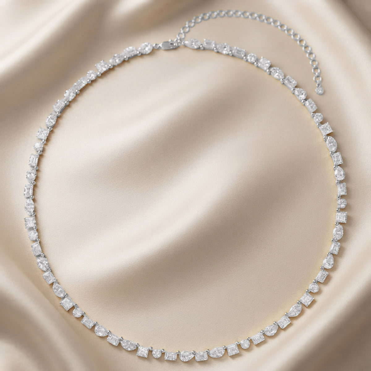 11.00 Carat Multishape Lab Grown Diamond Tennis Necklace