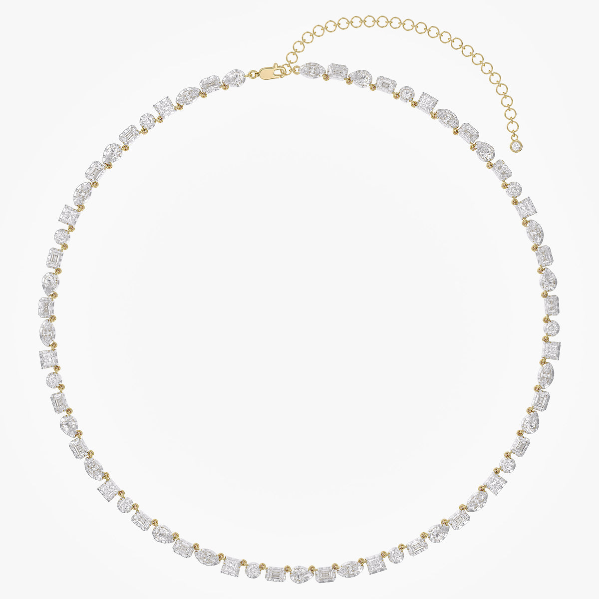 11.00 Carat Multishape Lab Grown Diamond Tennis Necklace