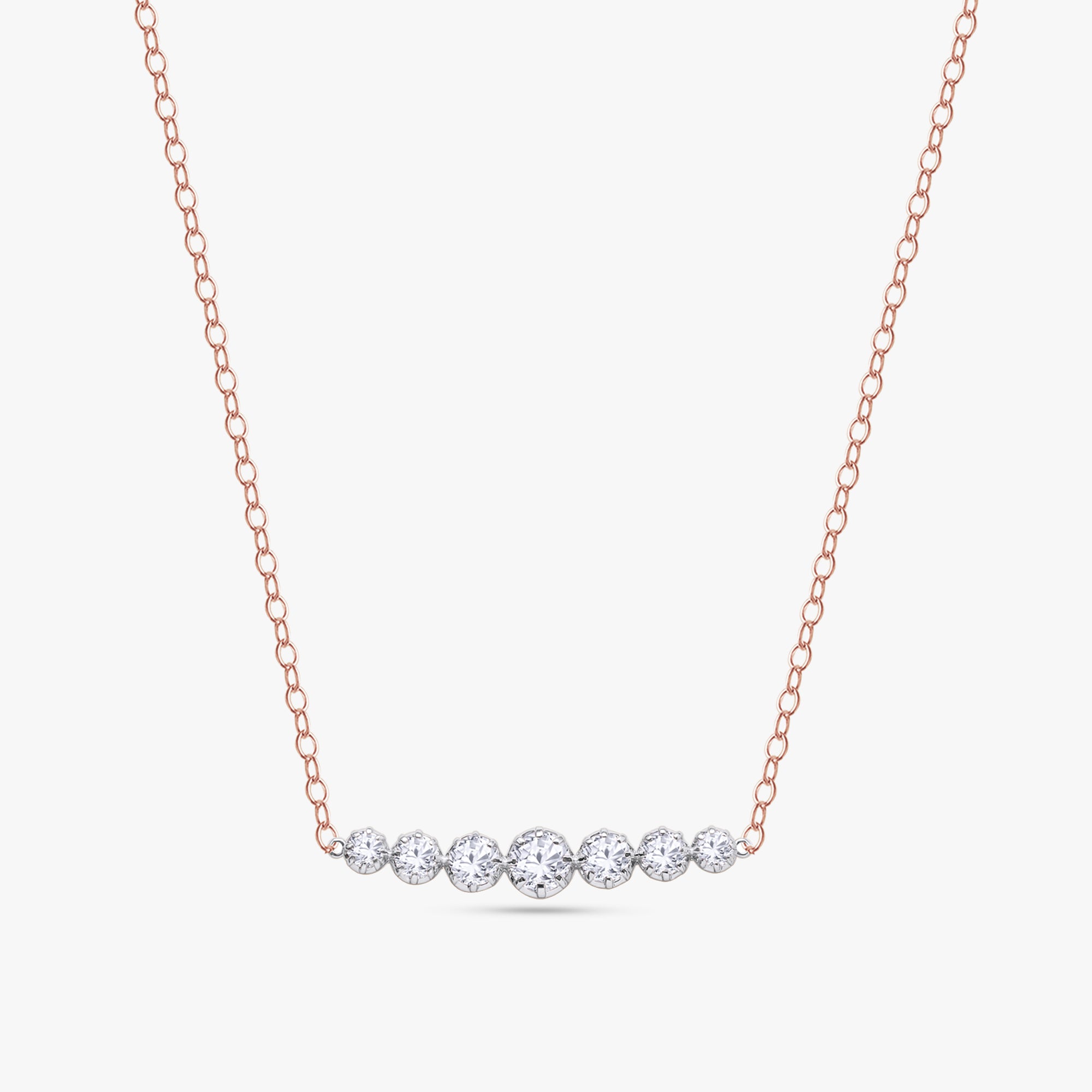 1.20 Carat Round Cut Lab Grown Diamond 7-Stone Pendant Necklace