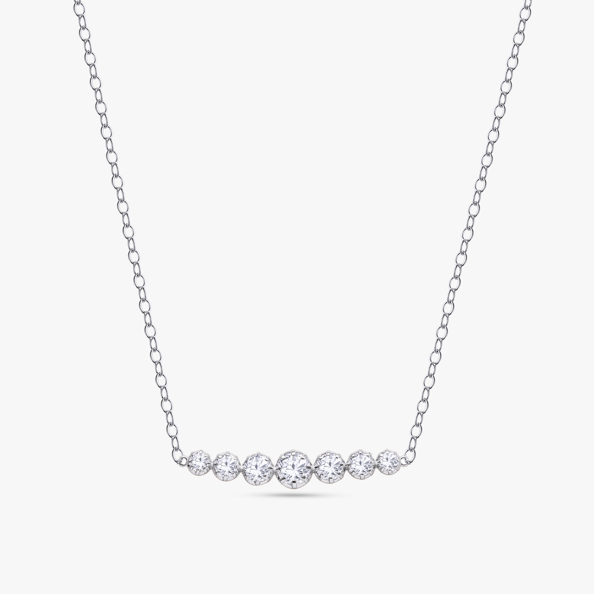 1.20 Carat Round Cut Lab Grown Diamond 7-Stone Pendant Necklace