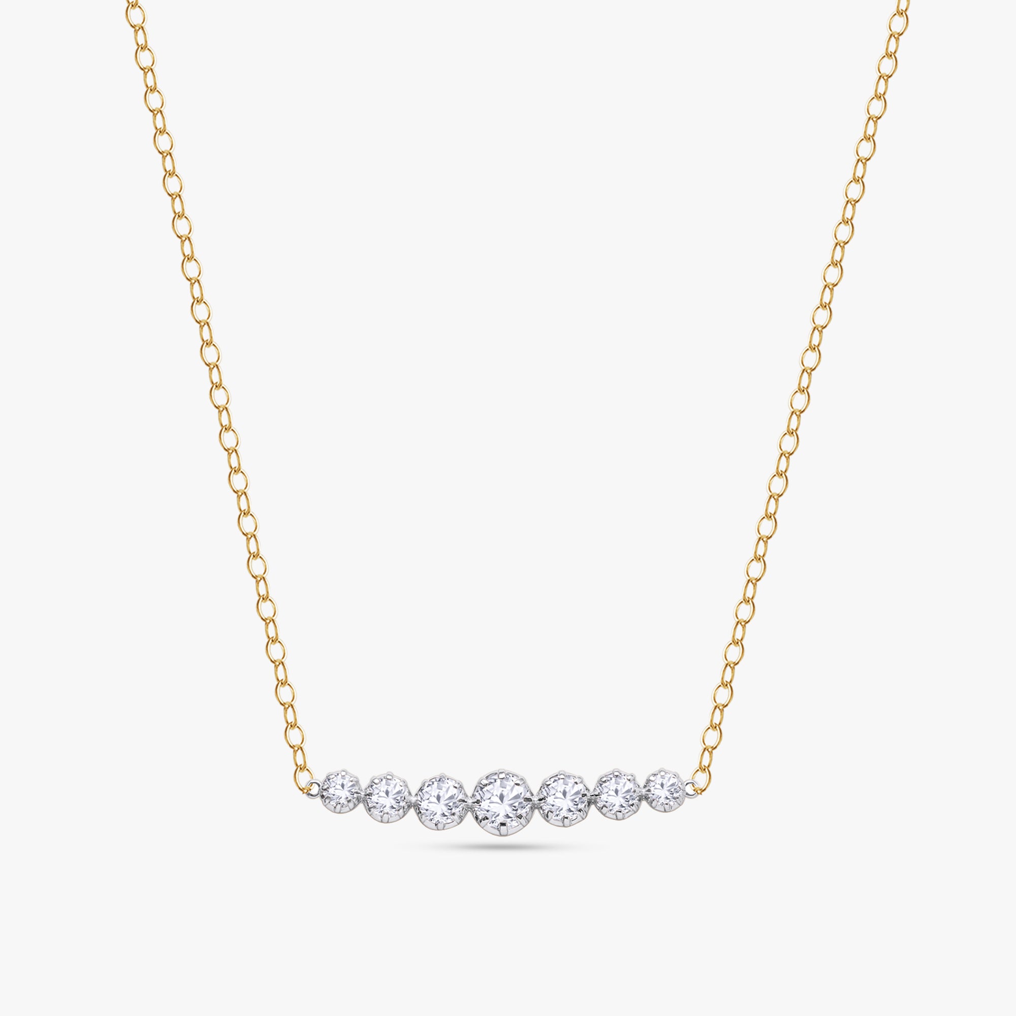1.20 Carat Round Cut Lab Grown Diamond 7-Stone Pendant Necklace