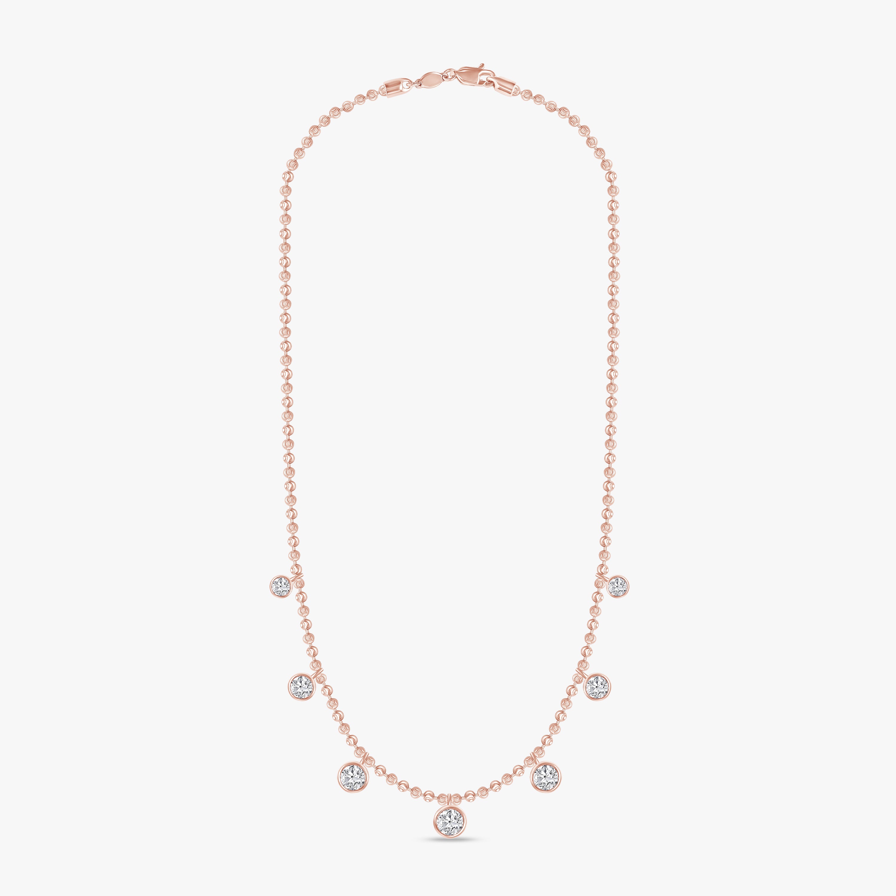 4.15 Carat Round Cut Lab Grown Diamond Station Necklace