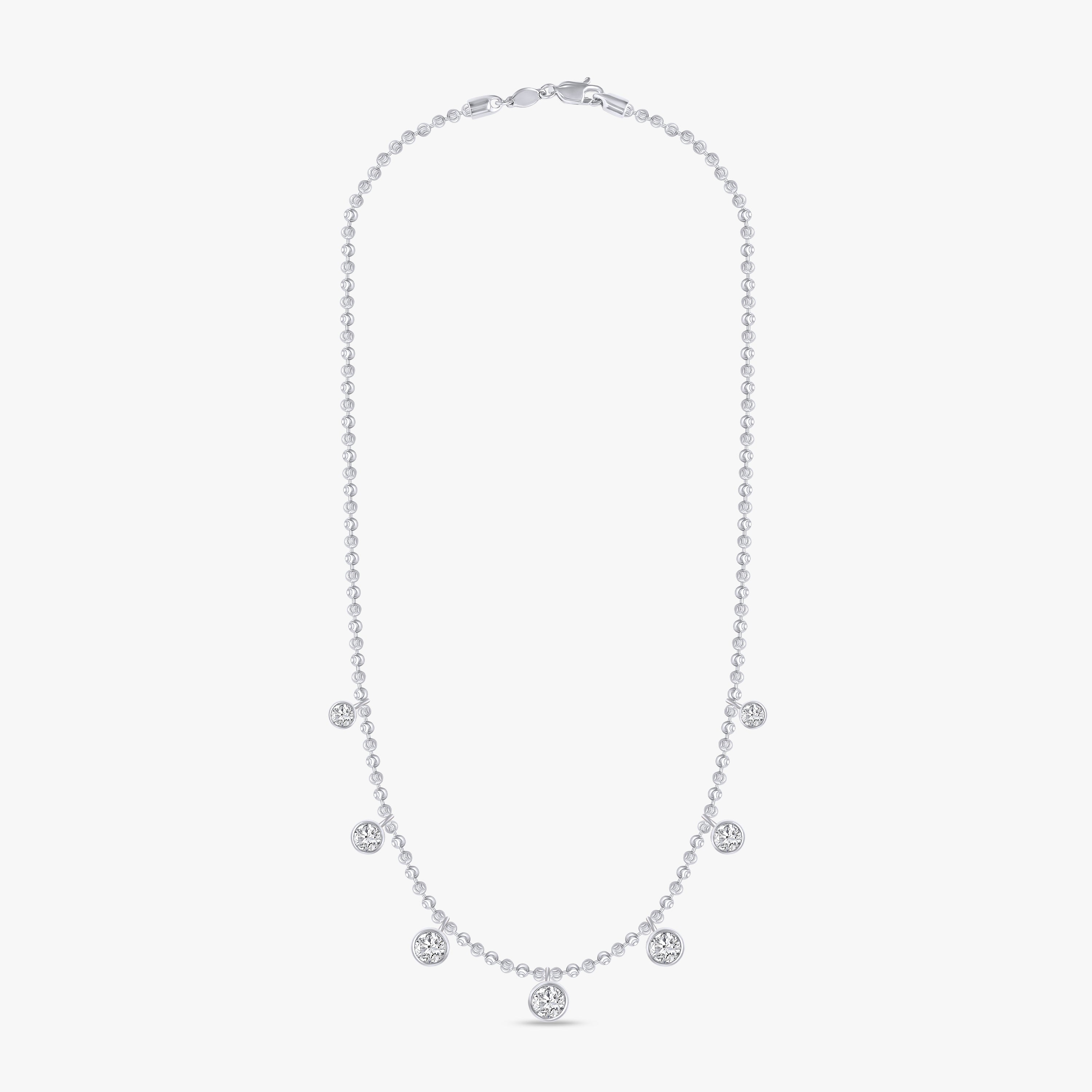 4.15 Carat Round Cut Lab Grown Diamond Station Necklace