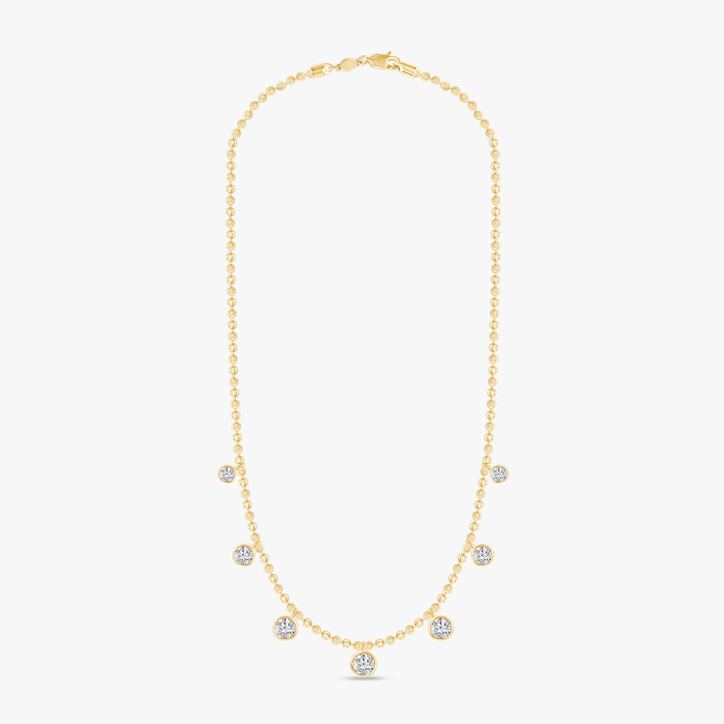 4.15 Carat Round Cut Lab Grown Diamond Station Necklace