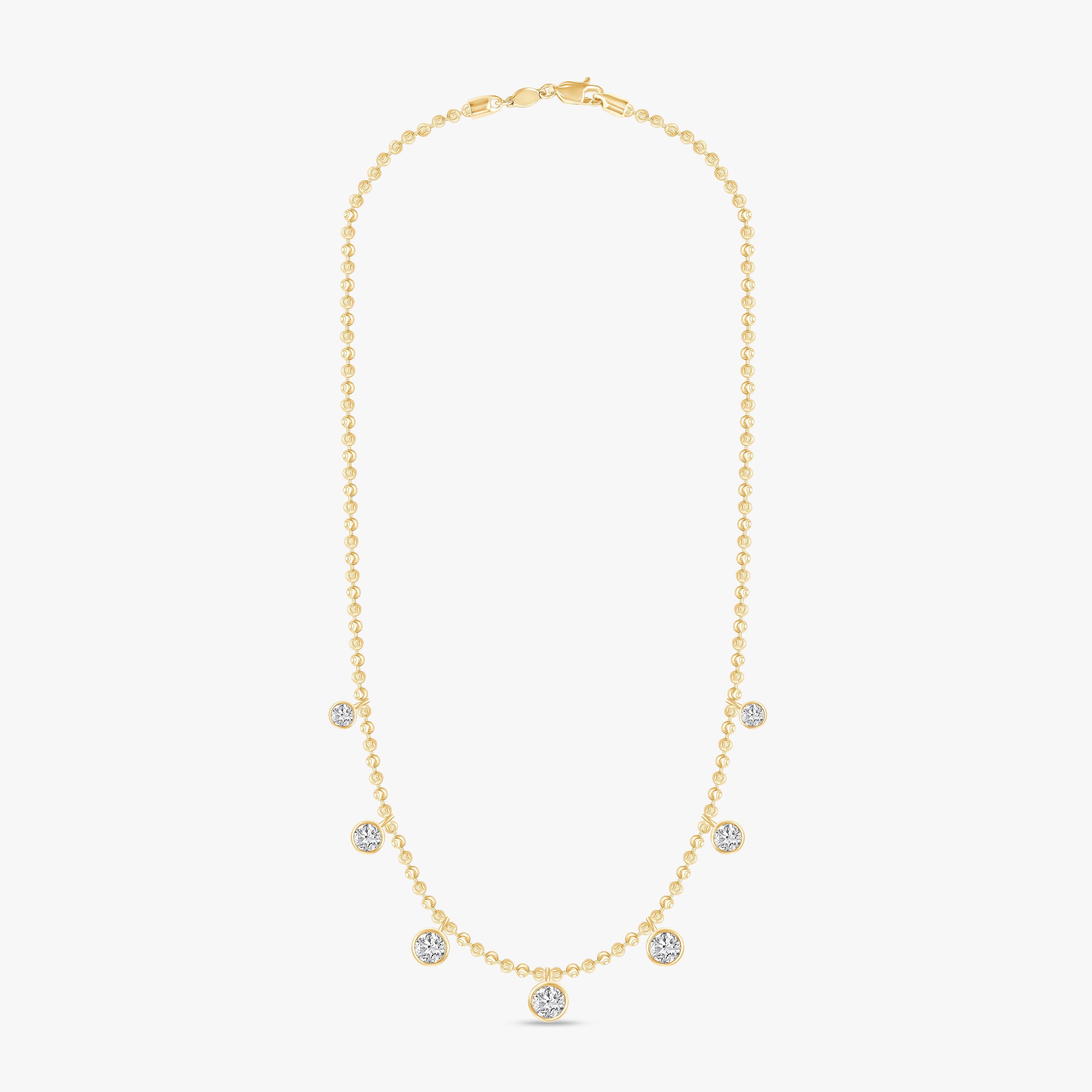 4.15 Carat Round Cut Lab Grown Diamond Station Necklace