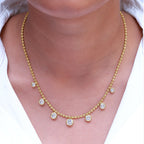 4.15 Carat Round Cut Lab Grown Diamond Station Necklace