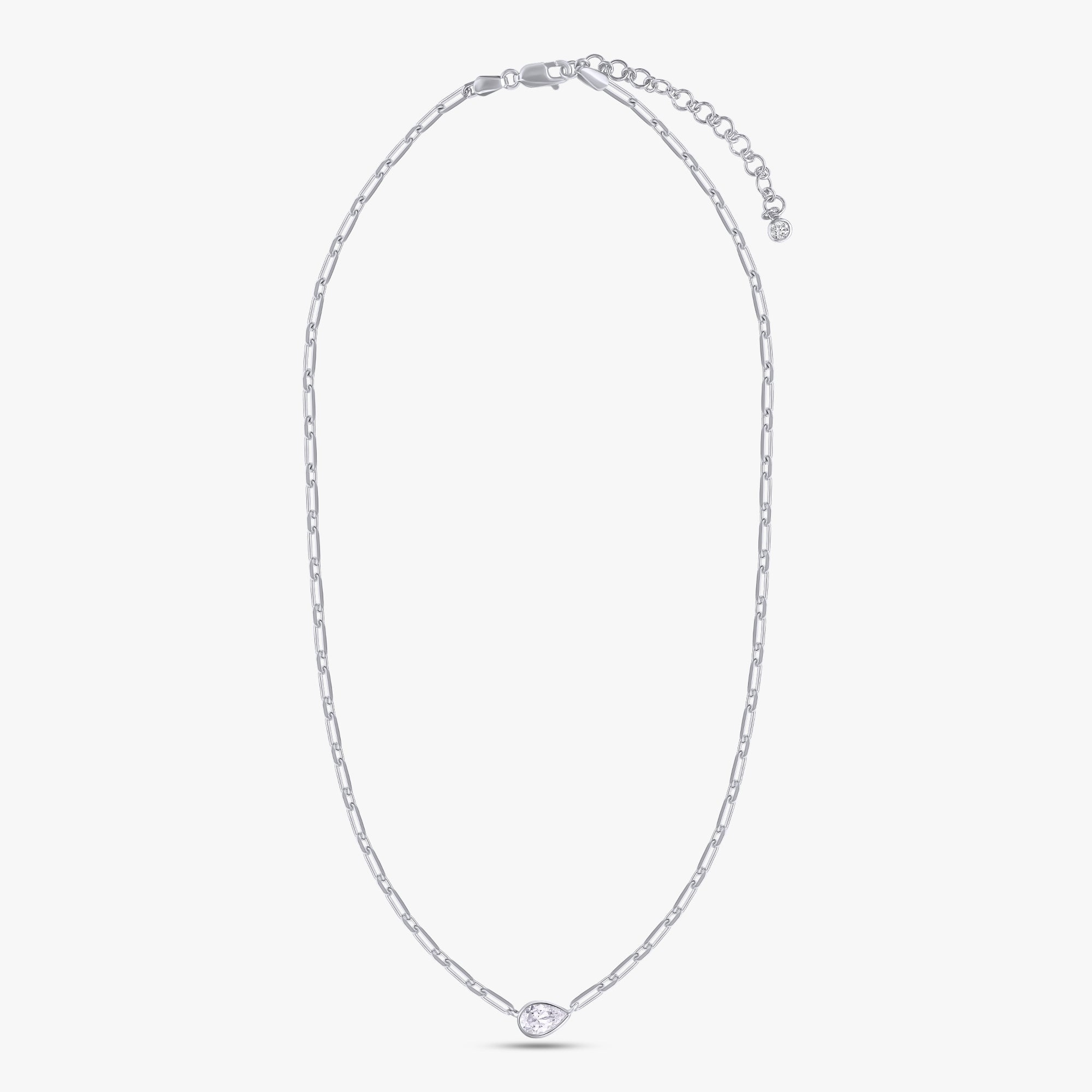 0.85 Carat Pear Shape Lab Grown Diamond Solitaire Pendant Necklace