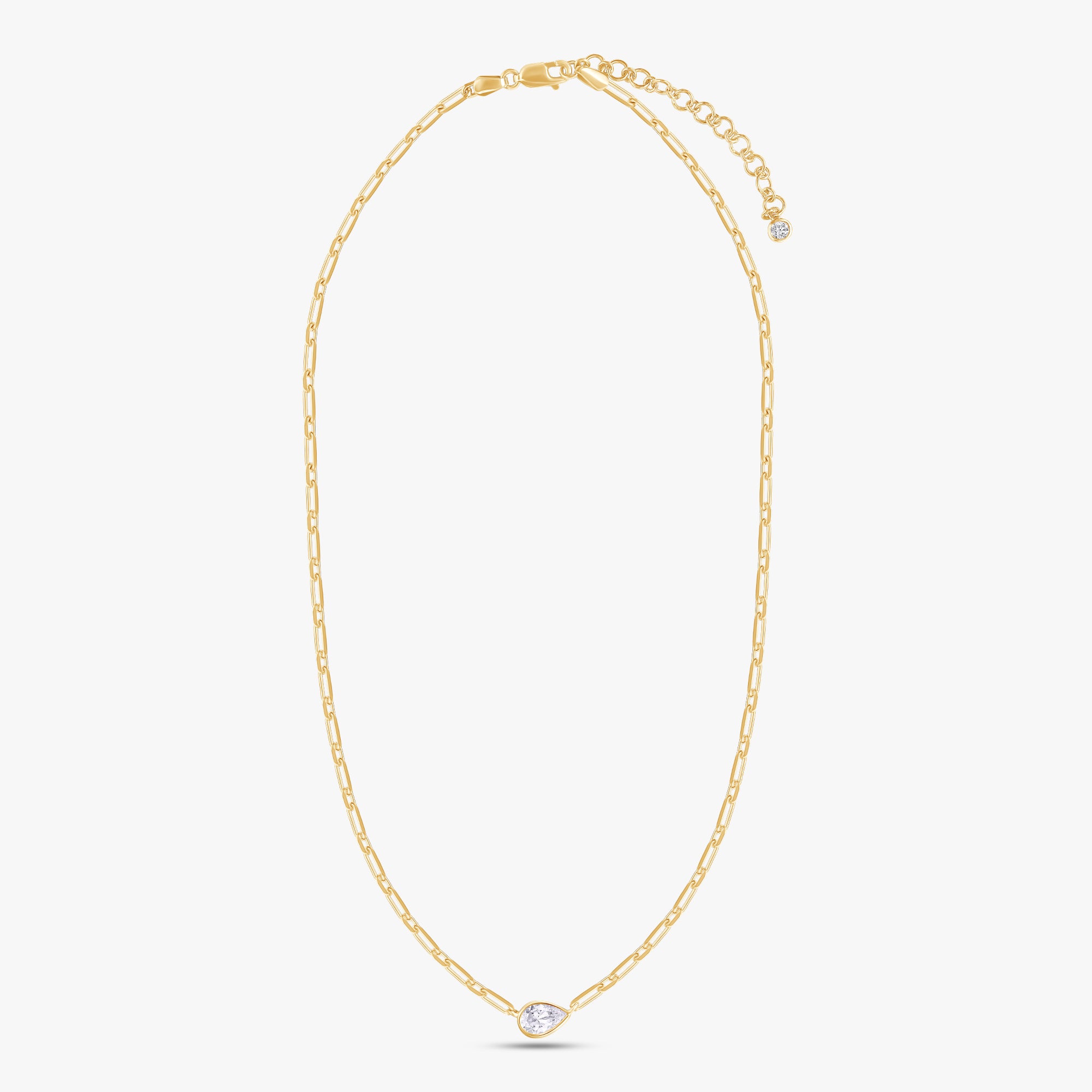 0.85 Carat Pear Shape Lab Grown Diamond Solitaire Pendant Necklace