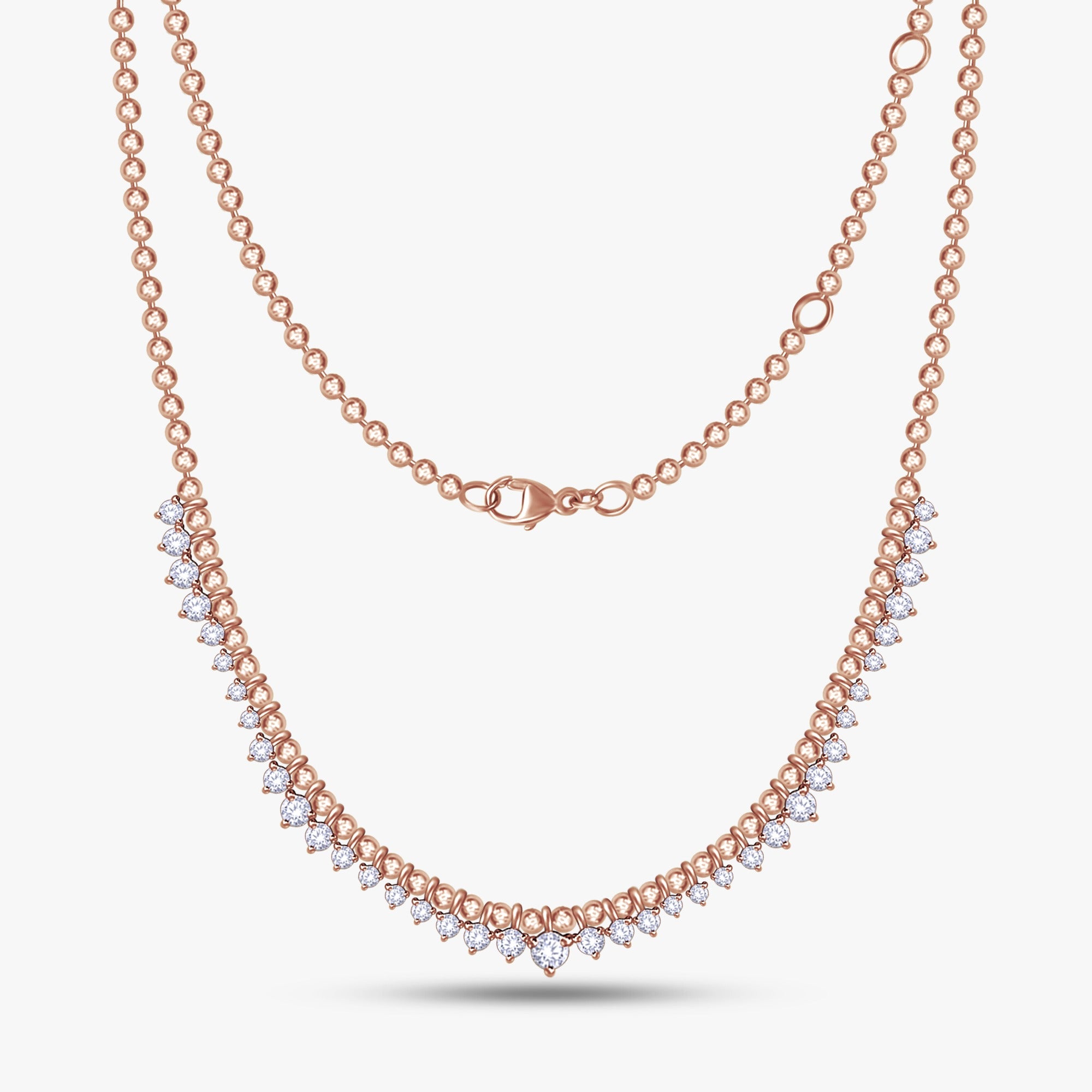 2.20 CTW Round Lab Grown Diamond Elegant Cluster Prong Necklace