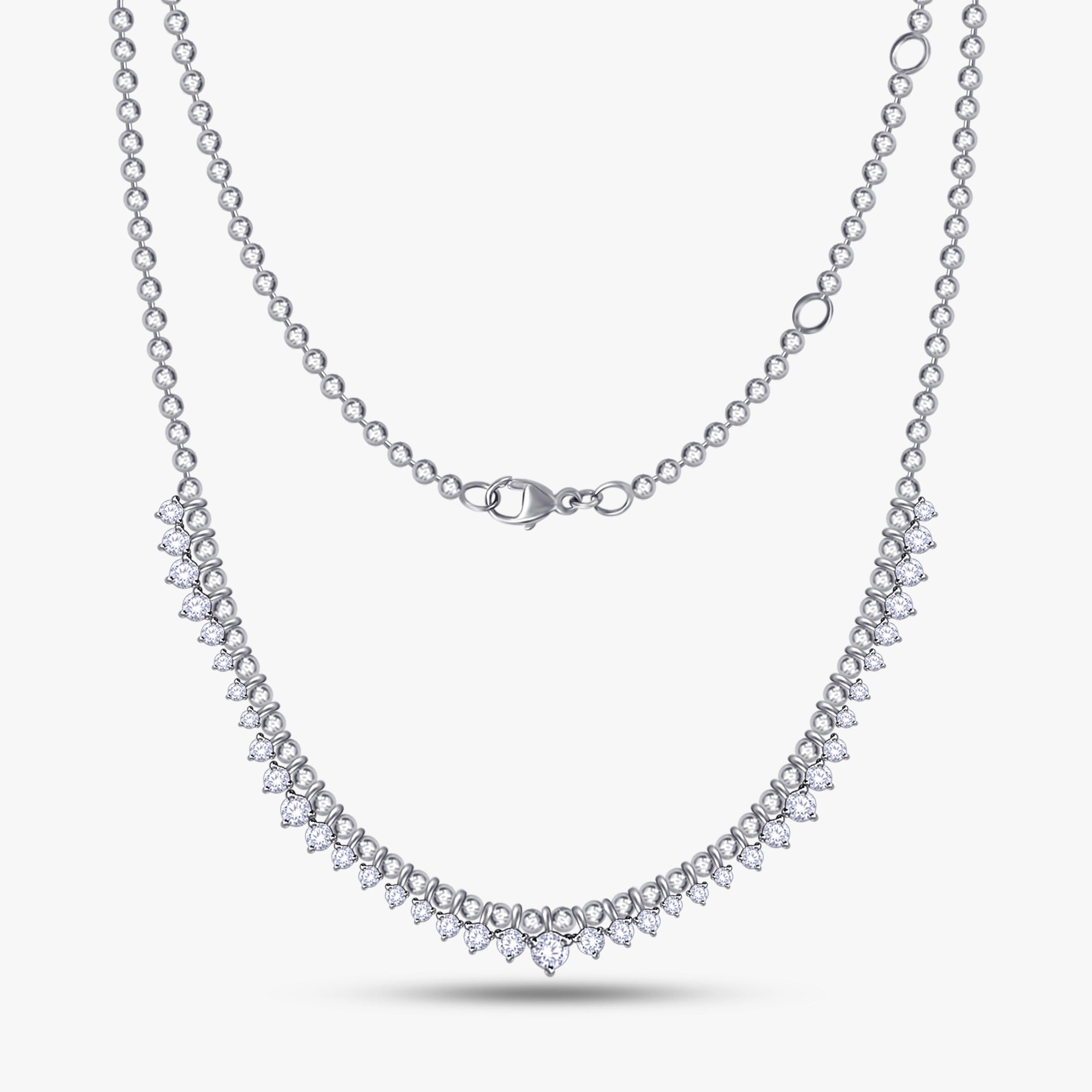2.20 CTW Round Lab Grown Diamond Elegant Cluster Prong Necklace
