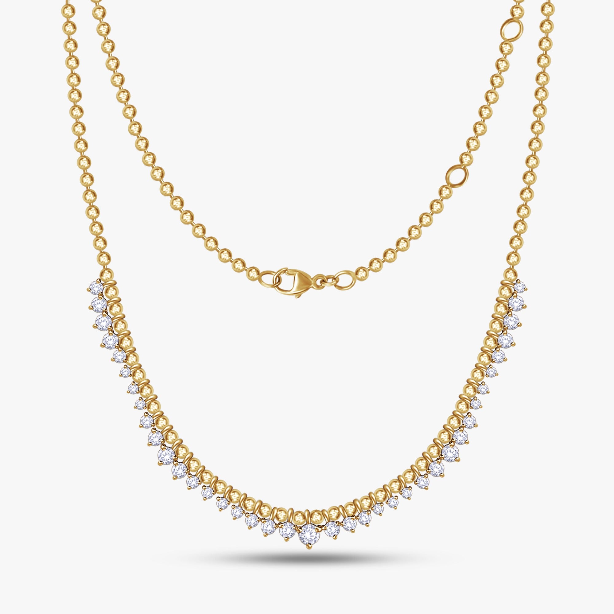 2.20 CTW Round Lab Grown Diamond Elegant Cluster Prong Necklace