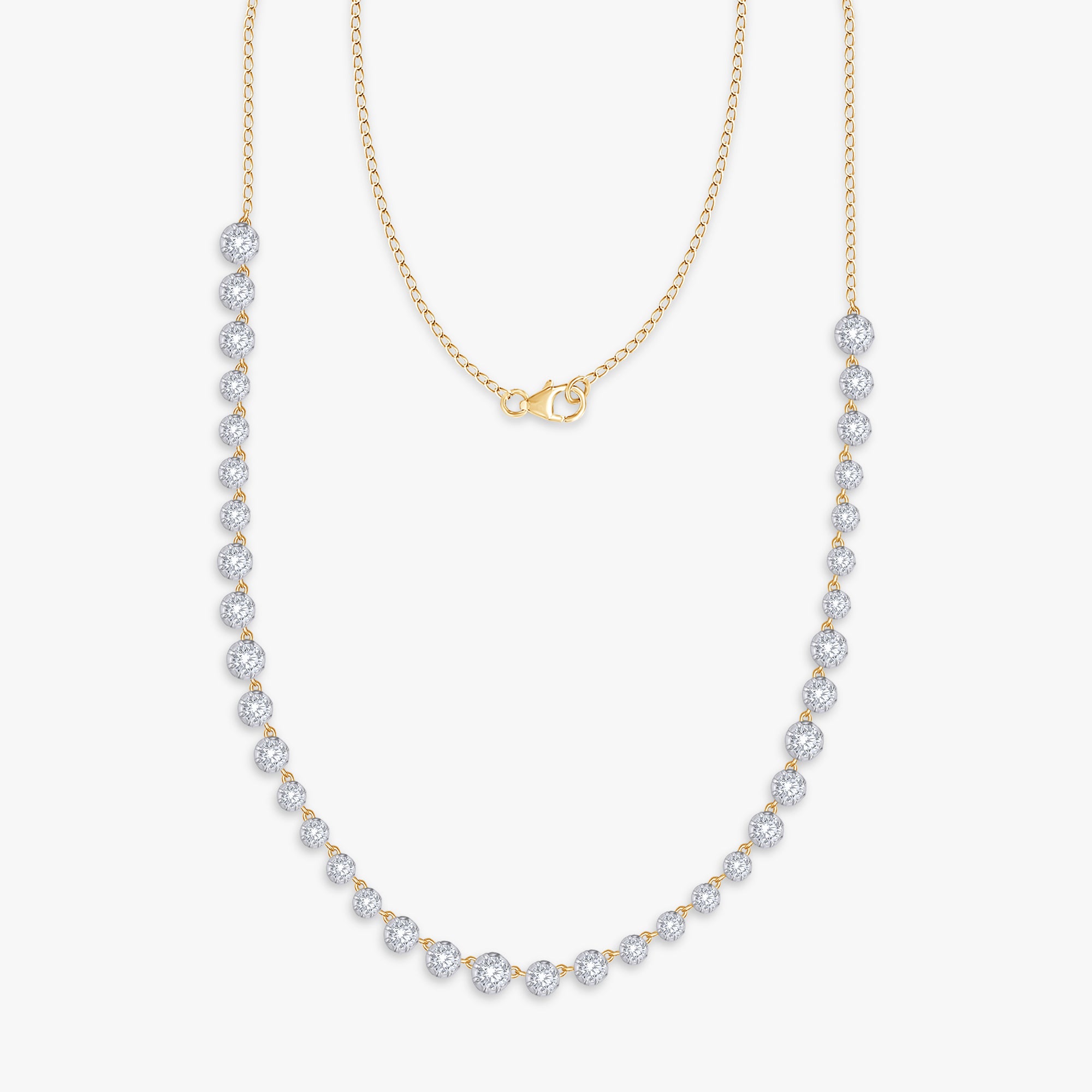 5.65 Carat Round Cut Lab Grown Diamond Station Necklace
