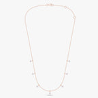0.28 Carat Round Cut Lab Grown Diamond Tennis Flower Charm Necklace