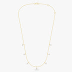 0.28 Carat Round Cut Lab Grown Diamond Tennis Flower Charm Necklace