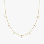 0.28 Carat Round Cut Lab Grown Diamond Tennis Flower Charm Necklace