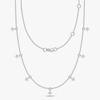 0.28 Carat Round Cut Lab Grown Diamond Tennis Flower Charm Necklace