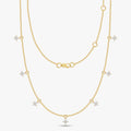 0.30 Carat Round Cut Lab Grown Diamond Tennis Flower Charm Necklace