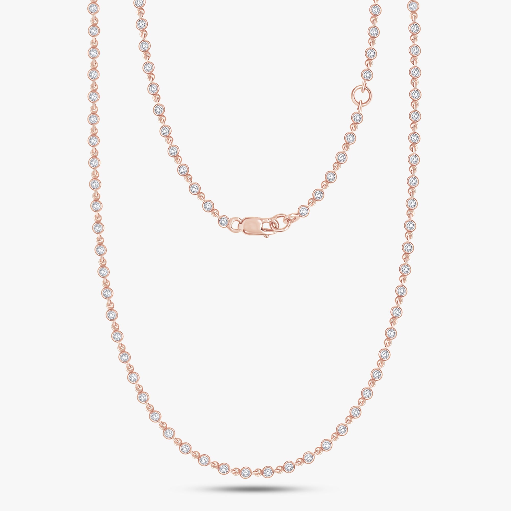 1.60 Carat Round Shape Lab Grown Diamond Tennis Necklace