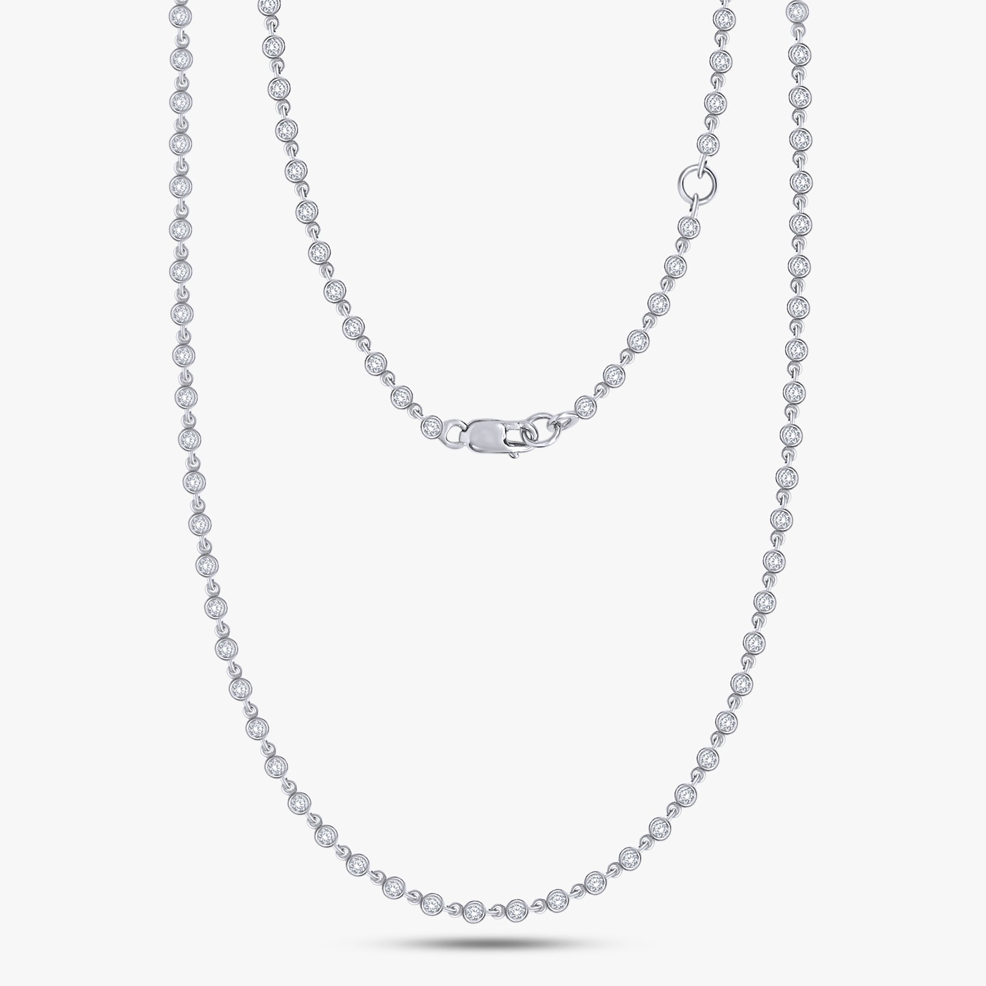 1.60 Carat Round Shape Lab Grown Diamond Tennis Necklace