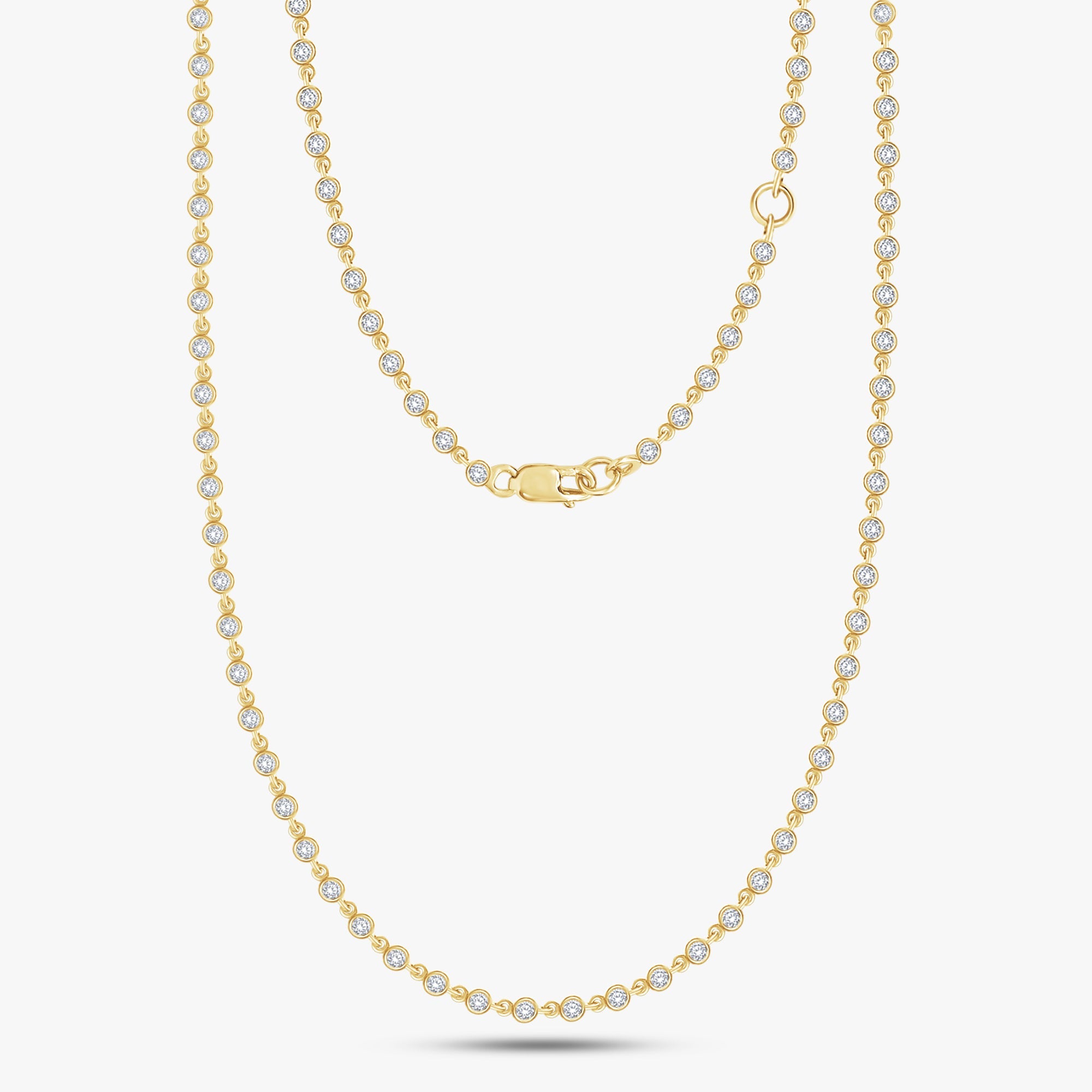 1.60 Carat Round Shape Lab Grown Diamond Tennis Necklace