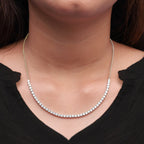 4.00 Carat Round Shape Lab Grown Diamond Tennis Necklace