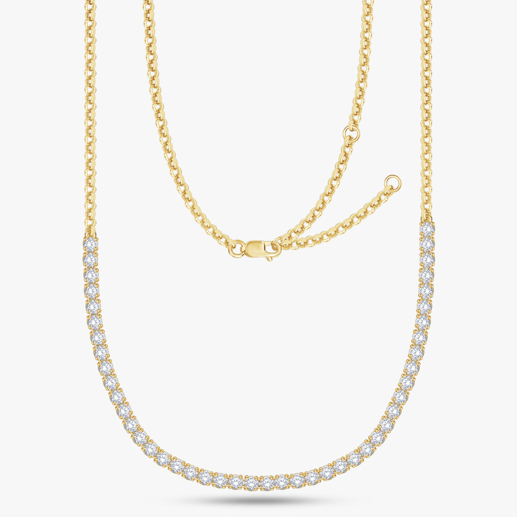 4.00 Carat Round Shape Lab Grown Diamond Tennis Necklace