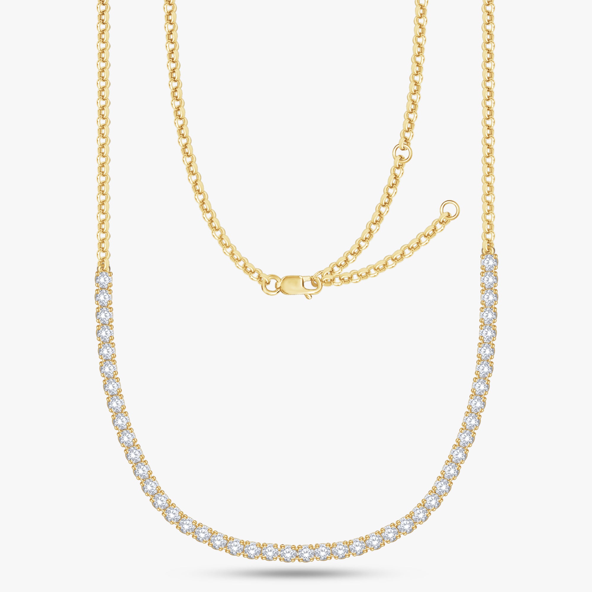 4.00 Carat Round Shape Lab Grown Diamond Tennis Necklace