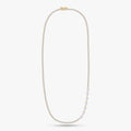 6.90 Carat Pear and Round Cut Lab Grown Diamond Tennis Necklace
